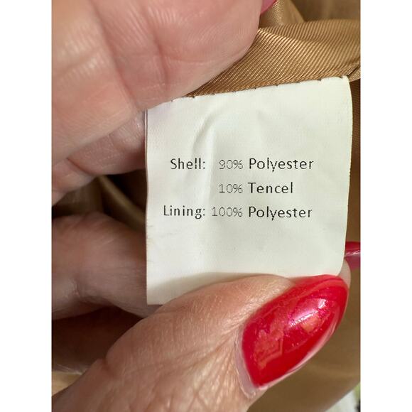 Allegra K camel Single Breasted A Line Mid-long Winter coat brown Med NWT - Picture 11 of 11